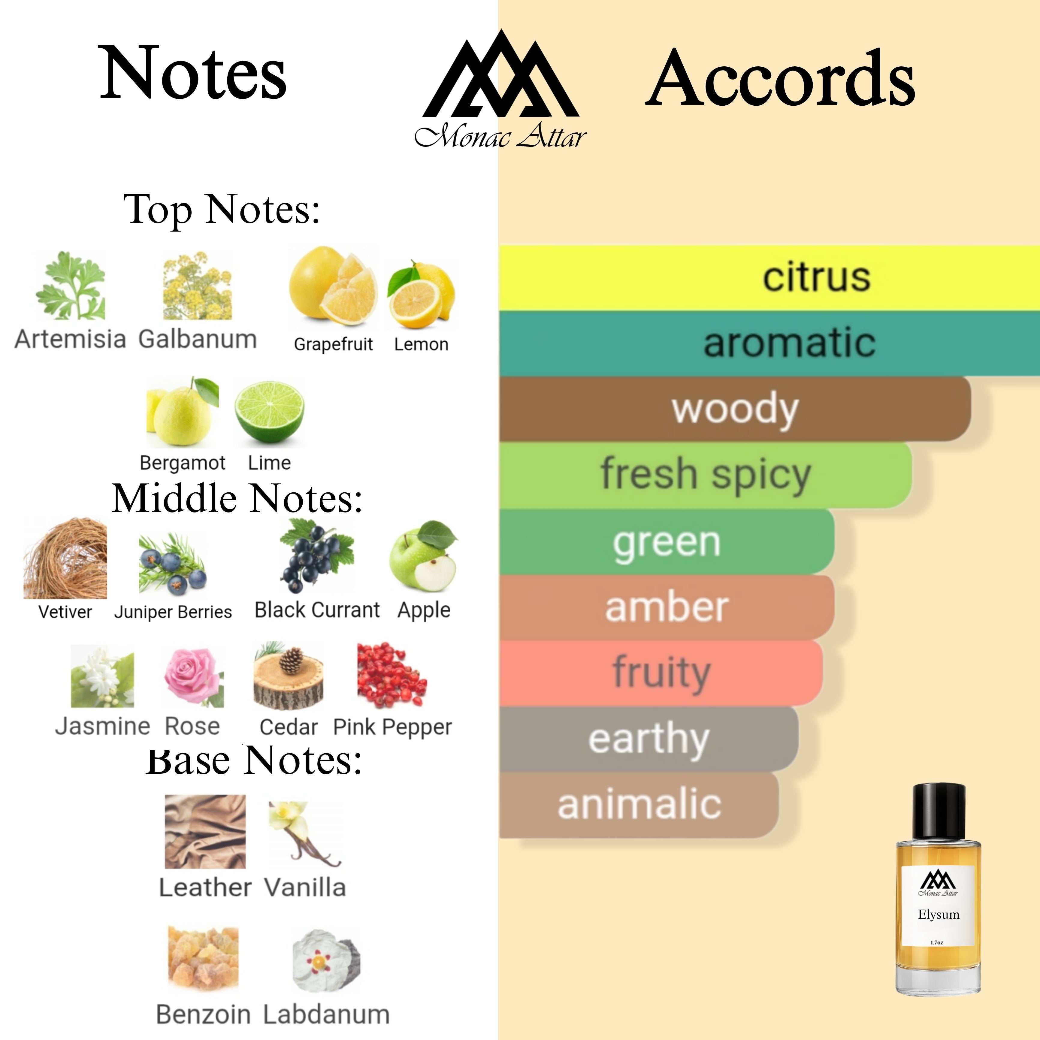 Fragrance notes of Elysium - scent profile inspired by Elysium fragrance