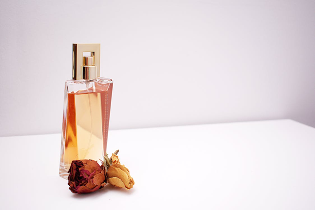 A perfume bottle with scent.