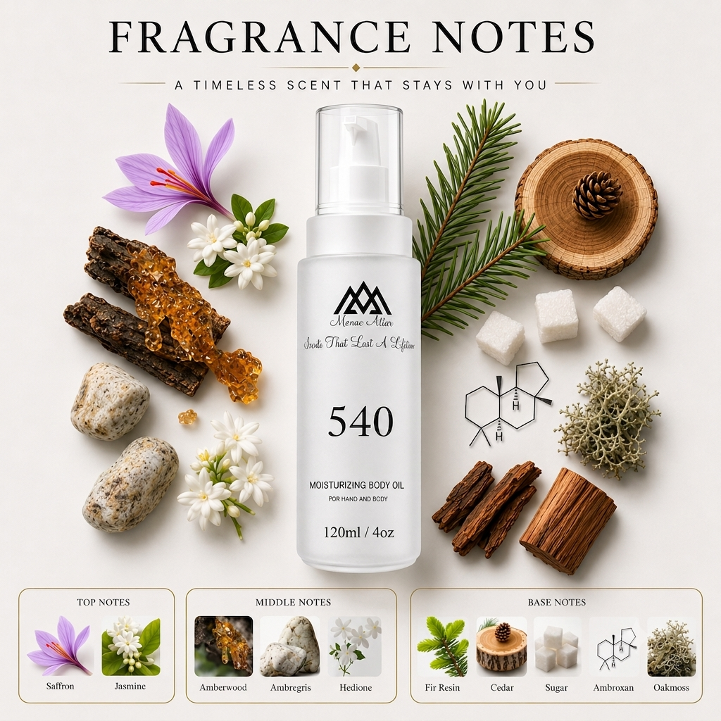 540 body oil inspired by baccarat rouge 540