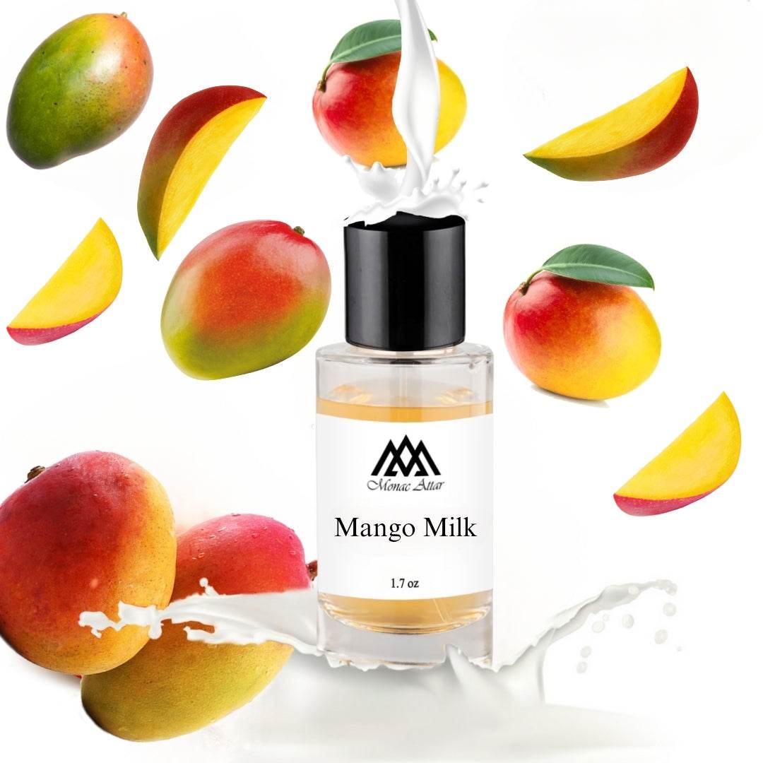 Mango Milk Gourmand Fragrance, mouth watering tropical fusion of fresh mangos and creamy coconut milk notes
