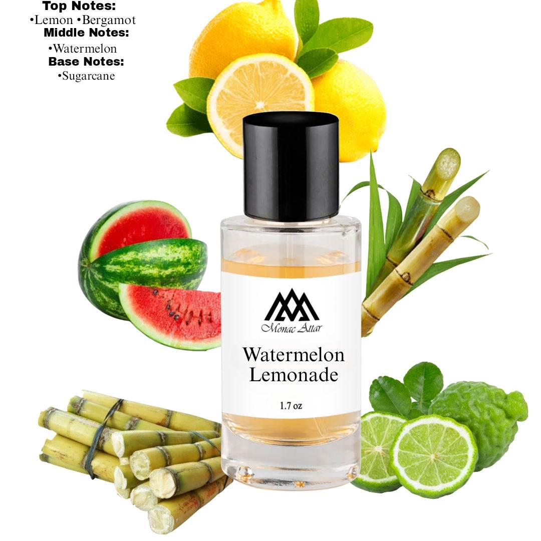 Watermelon Lemonade Gourmand Fragrance, juicy and refreshing lemonade touched with lemon burst and sweet southern sugar notes
