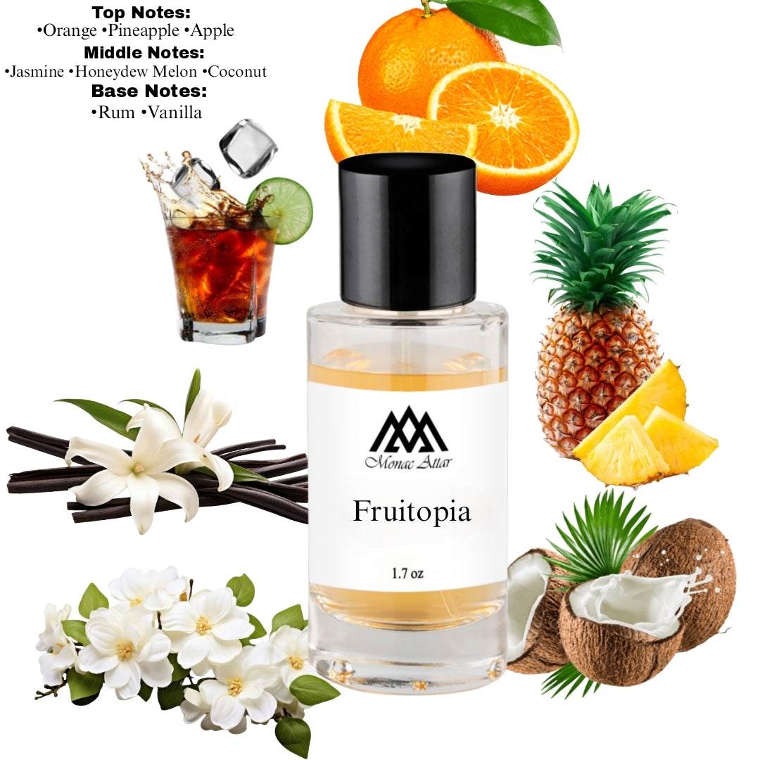 Fruitopia Fragrance,  a tropical fruity fusion transforming into a cocktail with added rum notes notes 