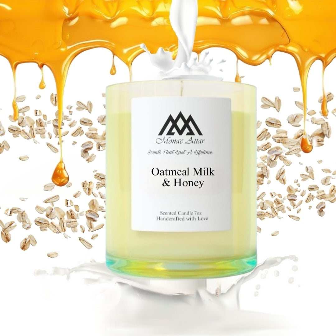 Oatmeal Milk & Honey Gourmand candle, luxury scent, notes