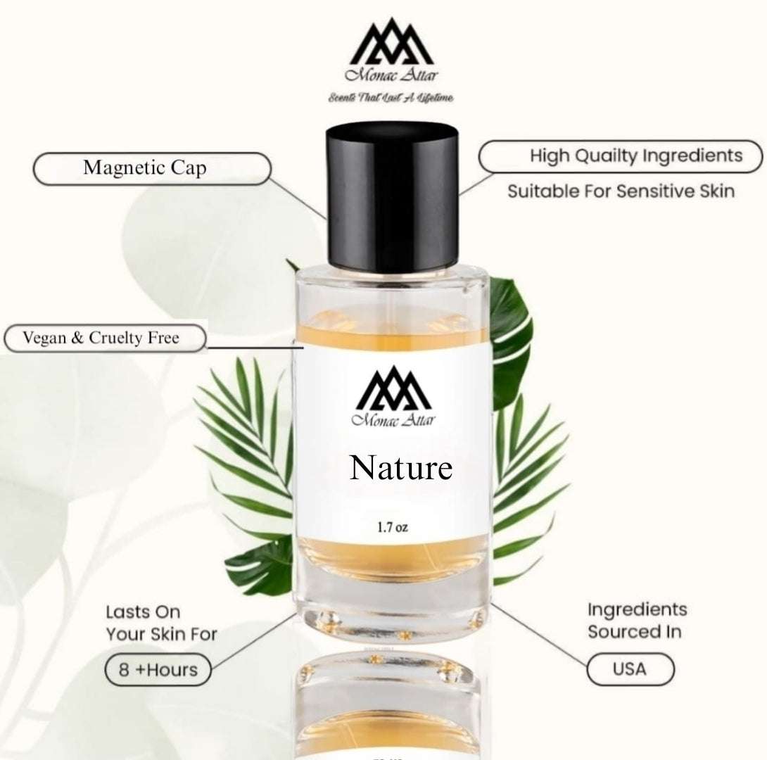 Nature Inspired By Parfums De Marly Greenly dupe, clone, vegan and cruelty free, magnetic cap, high quality. Zesty, refreshing citrus blended with delicious fruity aromas