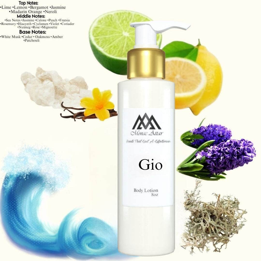 Gio Body Lotion Inspired by Armani Acqua Di Gio Men Designer Lotion