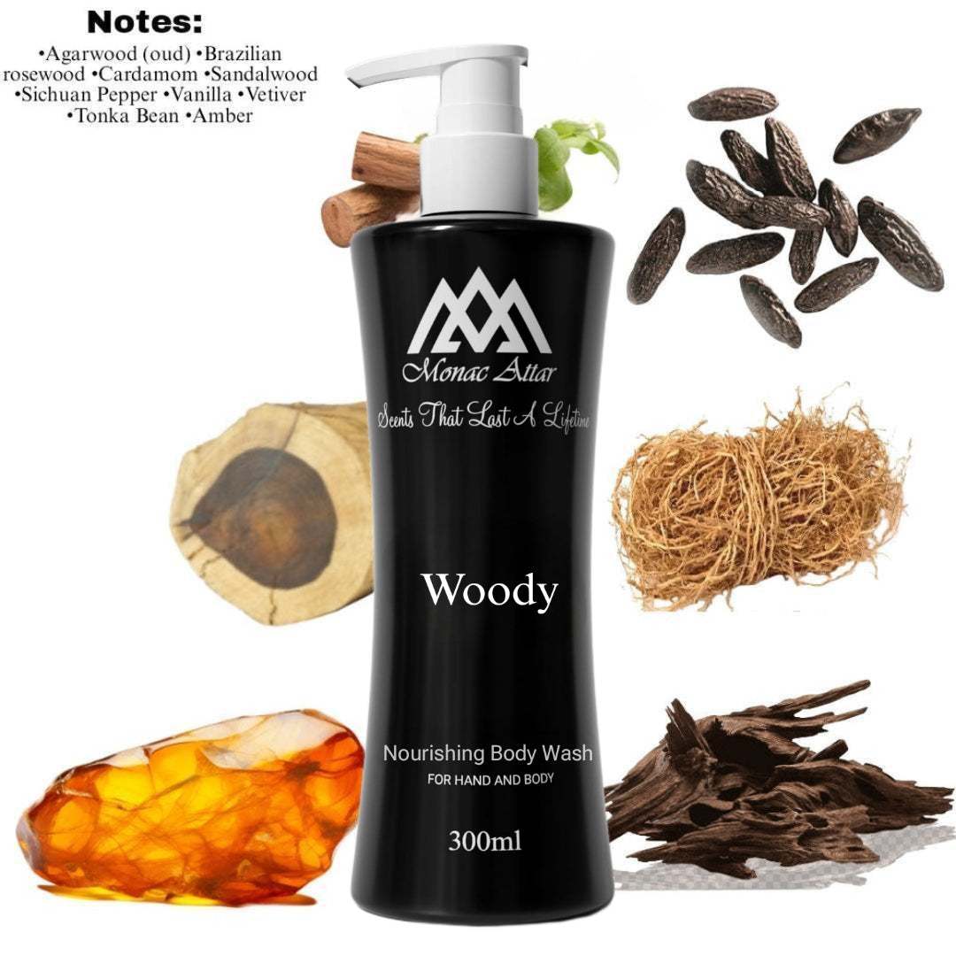 Fragrance notes of Oud Wood - scent profile inspired by Oud Wood body wash