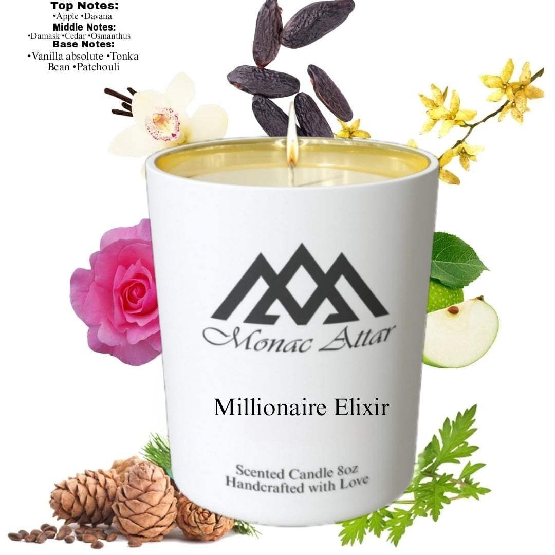 Fragrance notes of Millionaire Elixir Candle – home fragrance profile inspired by designer classics
