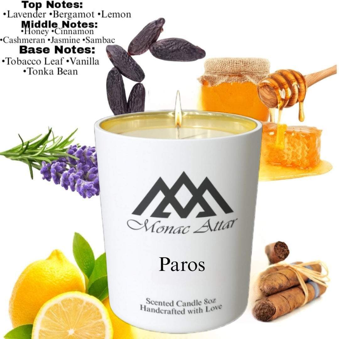 Fragrance notes of Paros Candle – home fragrance profile inspired by designer classics
