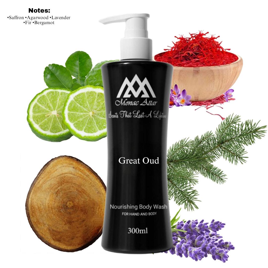 Fragrance notes of Oud for Greatness - scent profile inspired by Oud for Greatness body wash