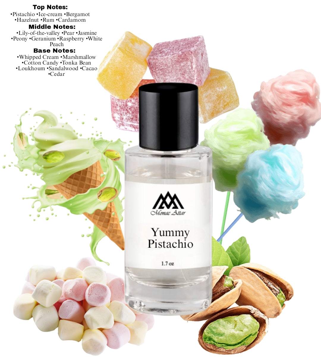 Fragrance notes of Yum Pistachio Gelato - scent profile inspired by Yum Pistachio Gelato fragrance
