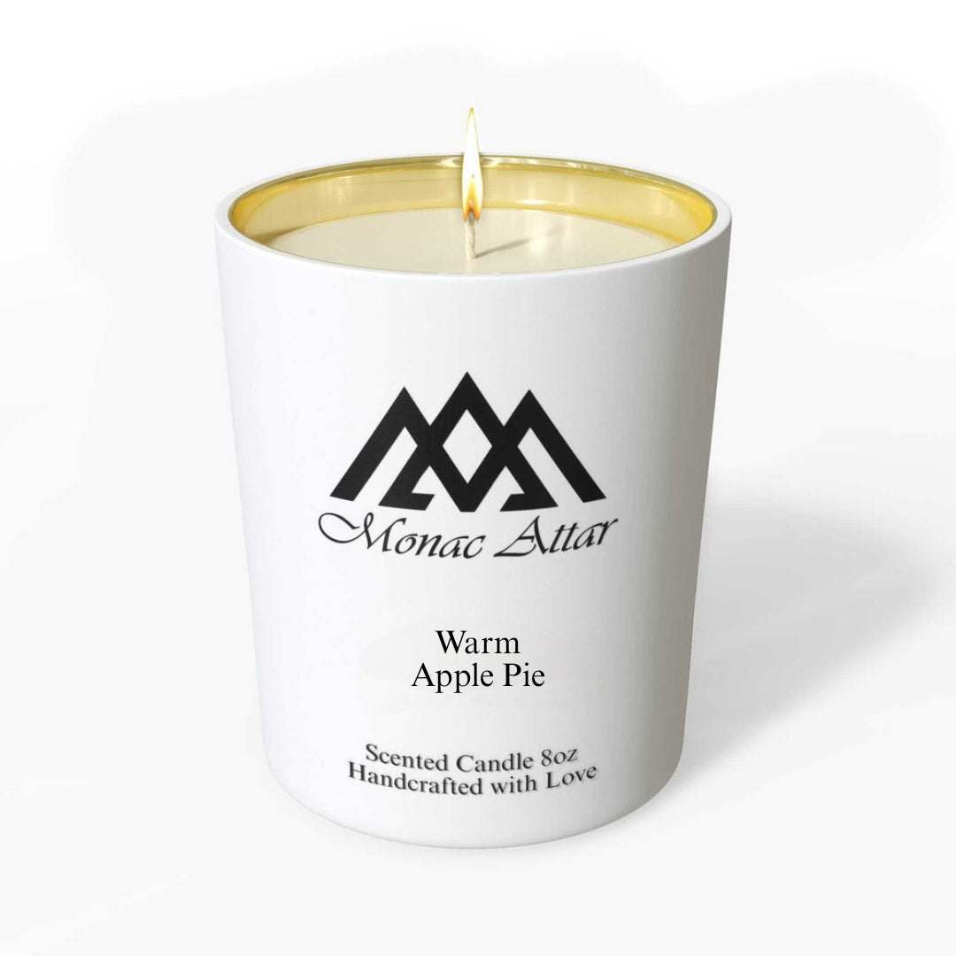 Luxury Warm Apple Pie Candle inspired candle – Monac hand-poured soy wax with clean burn and long lasting scent throw.