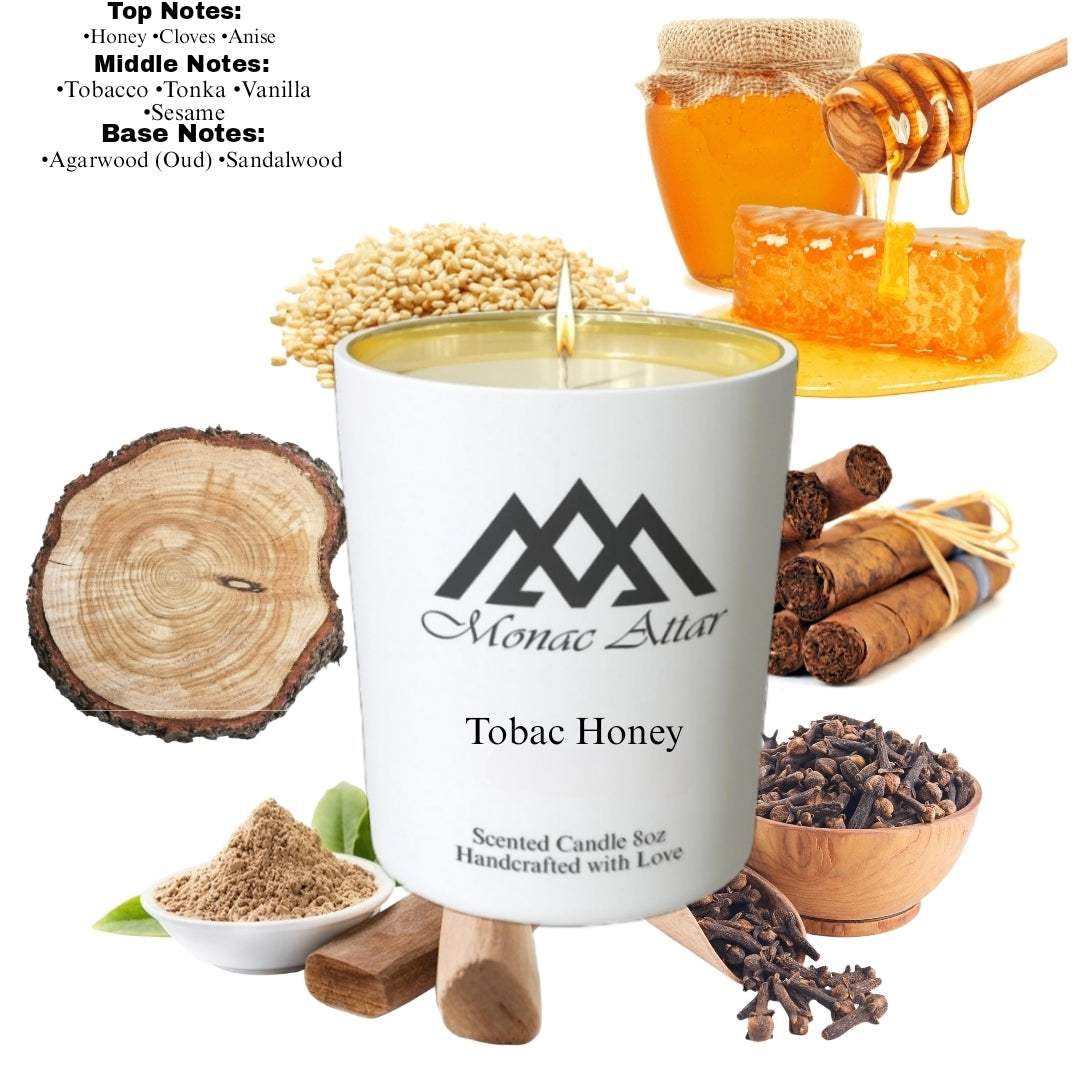 Fragrance notes of Tobac Honey Candle – home fragrance profile inspired by designer classics