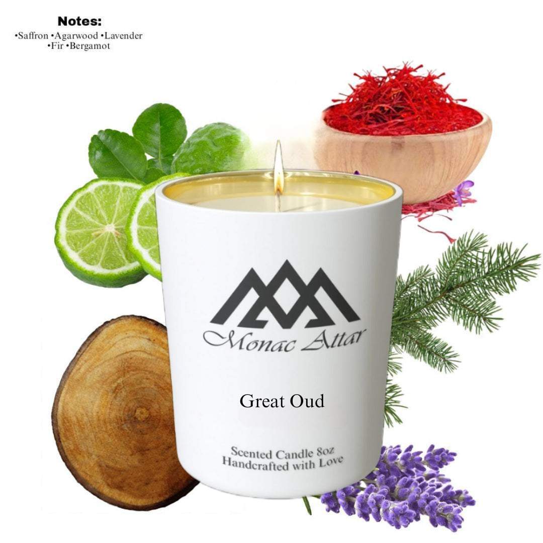 Fragrance notes of Great Oud Candle – home fragrance profile inspired by designer classics