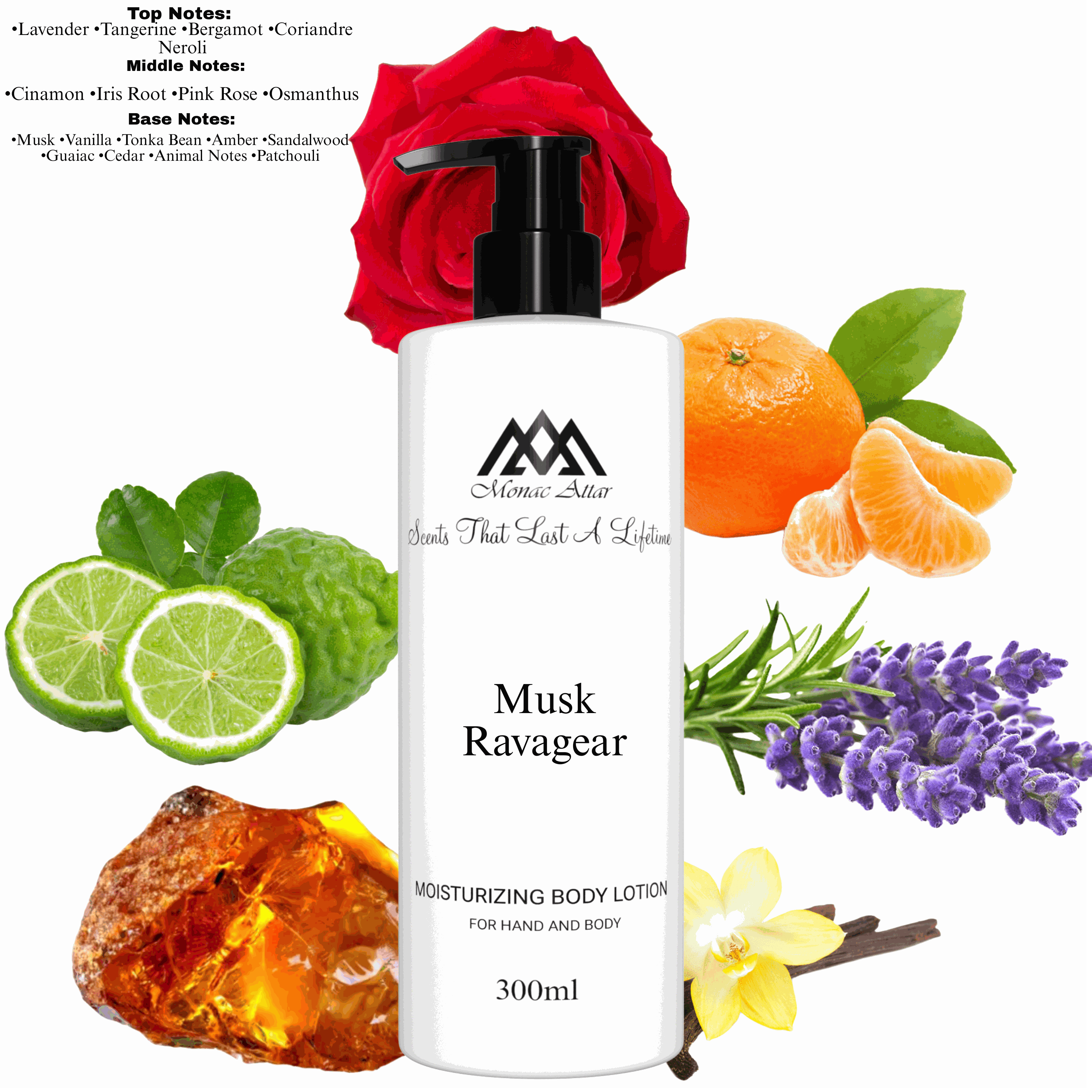 Fragrance notes of Musc Ravageur - scent profile inspired by Musc Ravageur body lotion