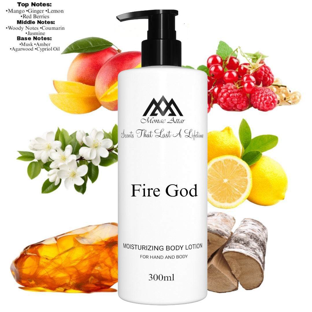 Fragrance notes of God of Fire - scent profile inspired by God of Fire body lotion
