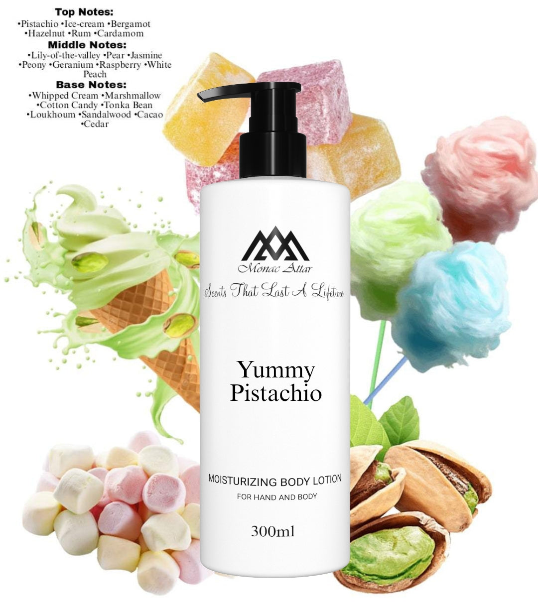 Fragrance notes of 33 Yum Pistachio Gelato - scent profile inspired by 33 Yum Pistachio Gelato body lotion