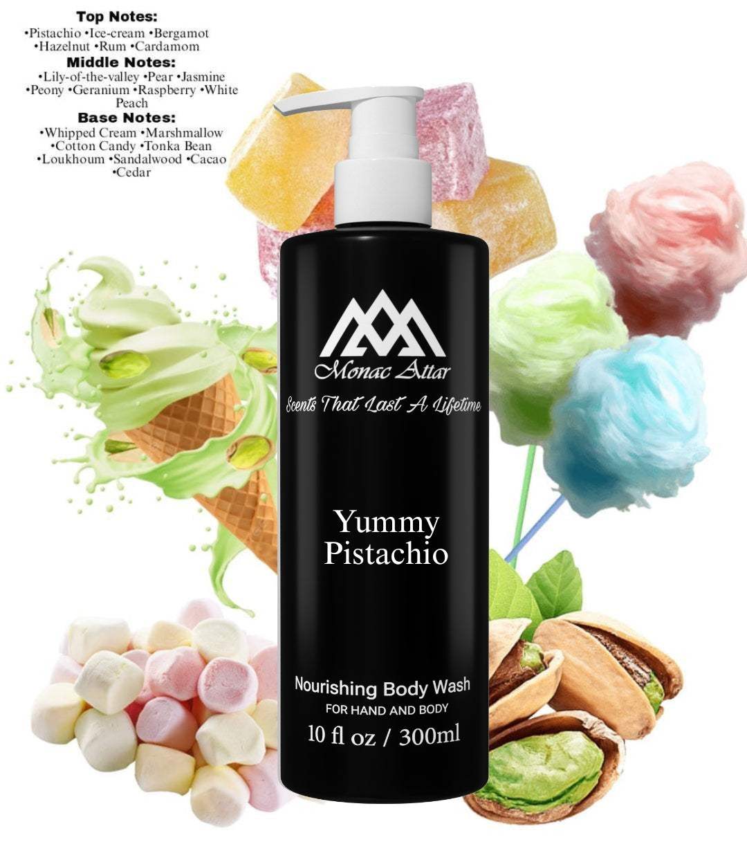 Fragrance notes of Yum Pistachio Gelato - scent profile inspired by Yum Pistachio Gelato body wash