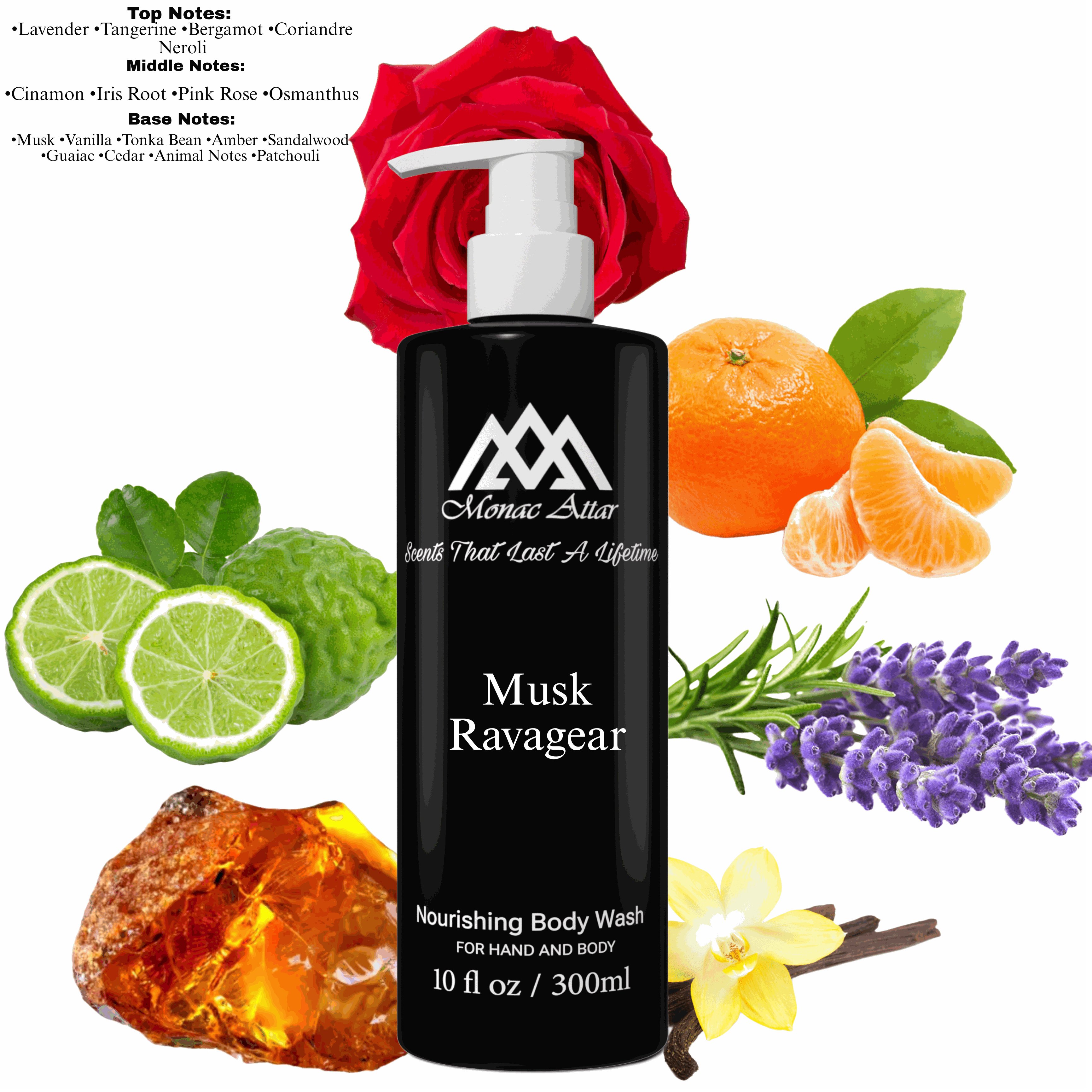 Fragrance notes of Musc Ravageur - scent profile inspired by Musc Ravageur body wash