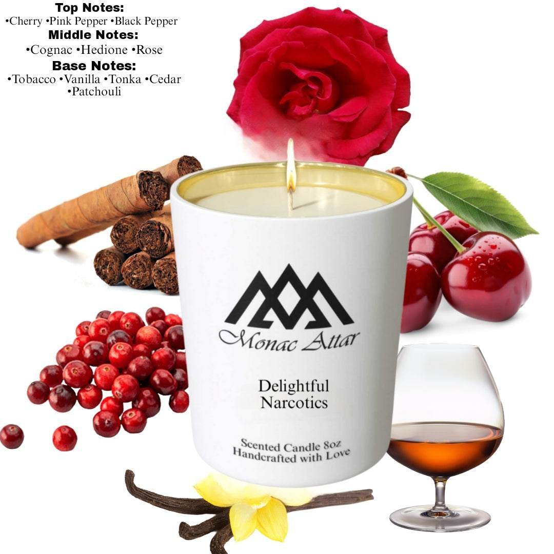 Fragrance notes of Delightful Narcotics Candle – home fragrance profile inspired by designer classics