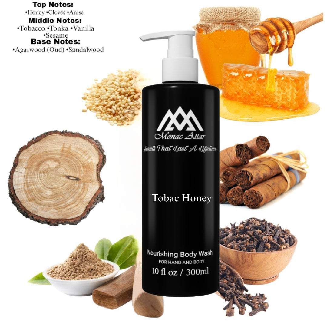 Fragrance notes of Tobacco Honey - scent profile inspired by Tobacco Honey body wash