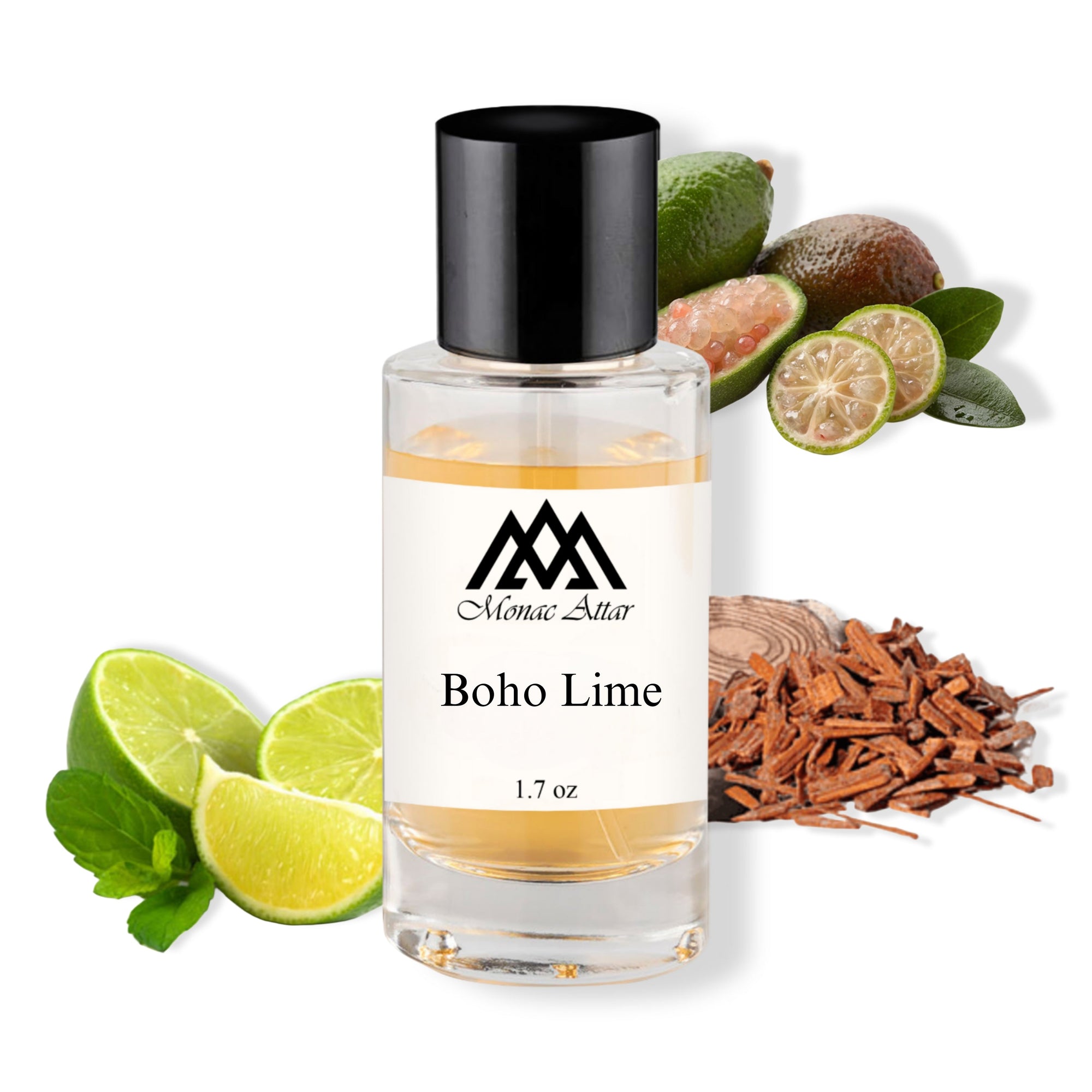 Luxury Bohemian Lime dupe- Monac Boho Lime inspired-by perfume bottle