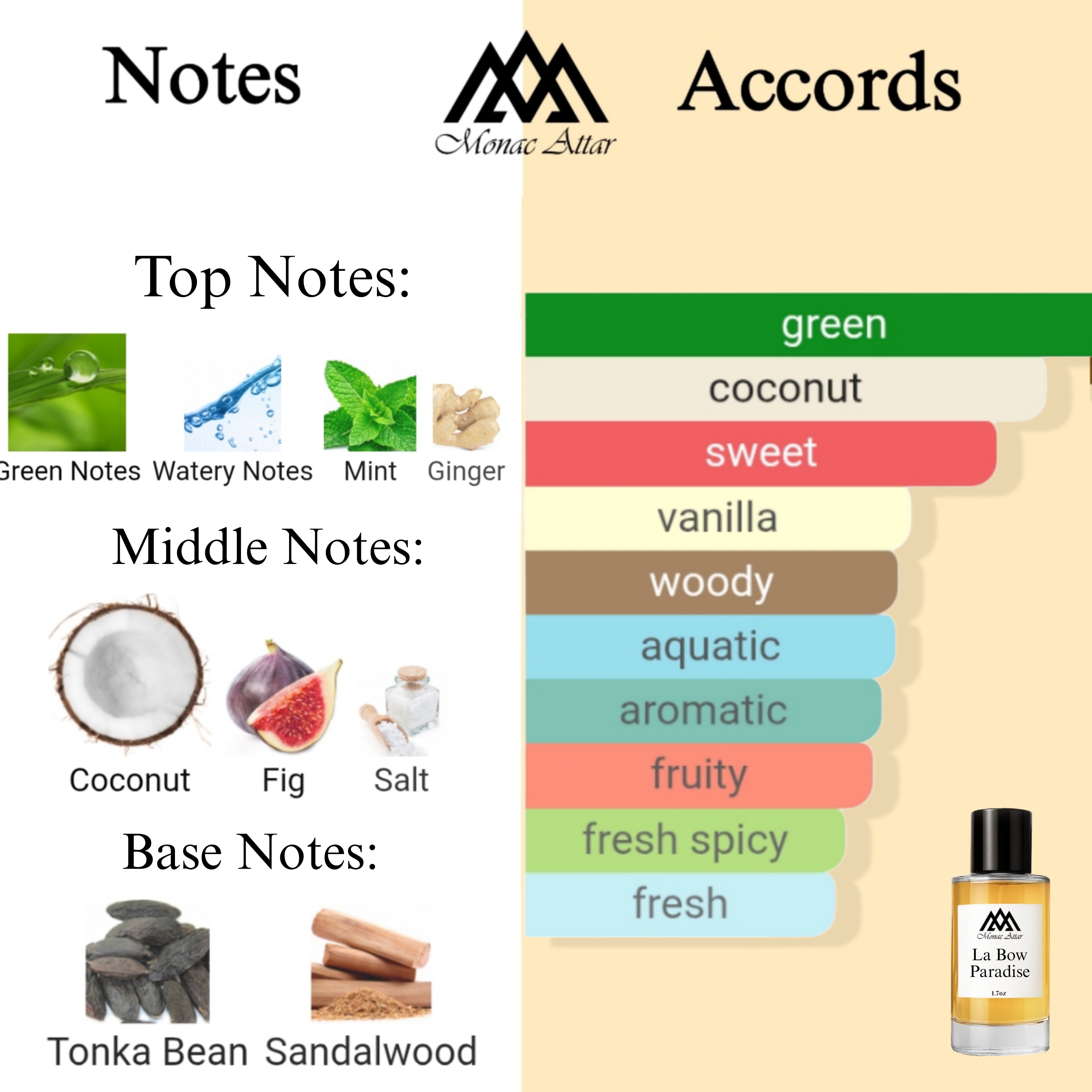 Fragrance notes of Le Beau Paradise - scent profile inspired by Le Beau Paradise fragrance
