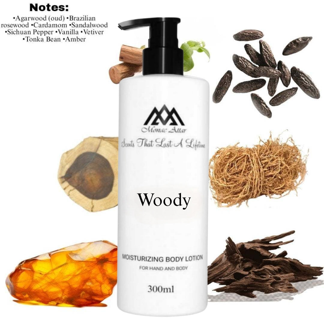 Fragrance notes of Oud Wood - scent profile inspired by Oud Wood body lotion