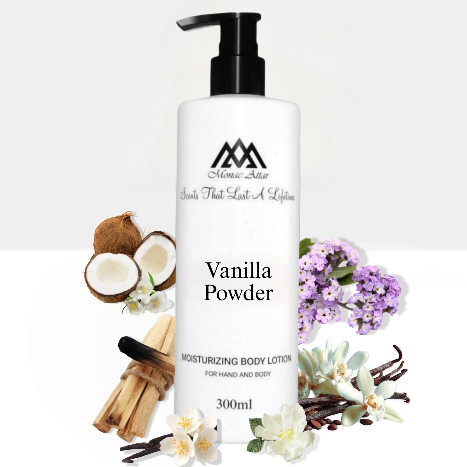 Lotion Notes of Vanilla Powder- scent profile inspired by Vanilla Powder body lotion
