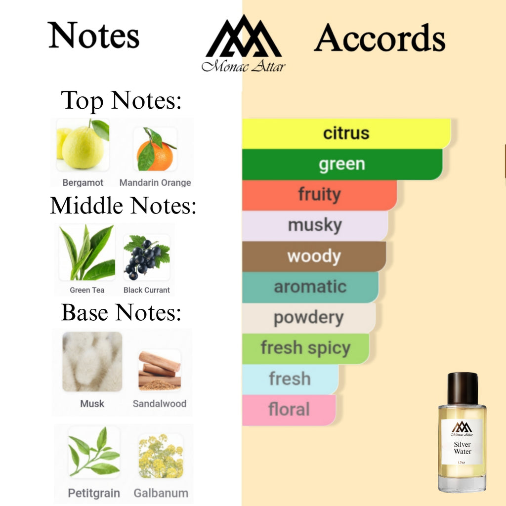Fragrance notes of Silver Water- scent profile inspired by Silver Mountain Water fragrance